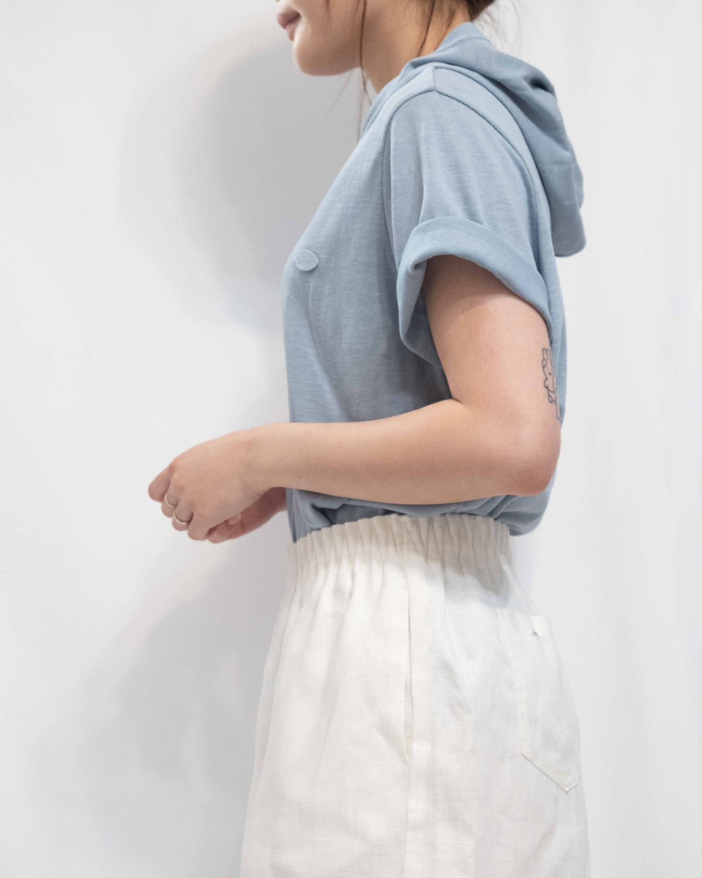 Cotton-Linen Blend Hooded Tee 棉質帽TEE