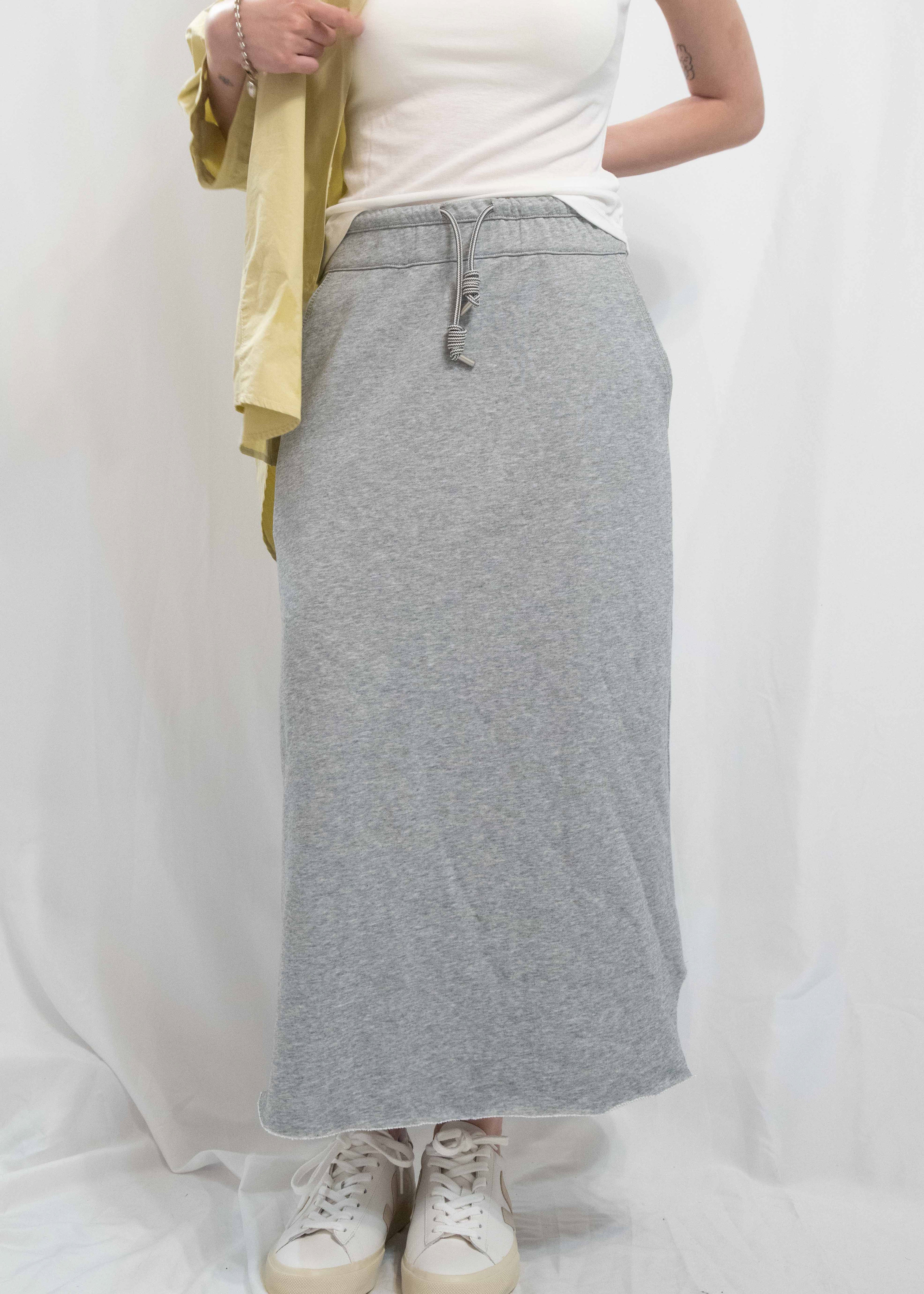 Piqué Sweat-Jersey Slit Skirt 珠地捲邊衛衣裙