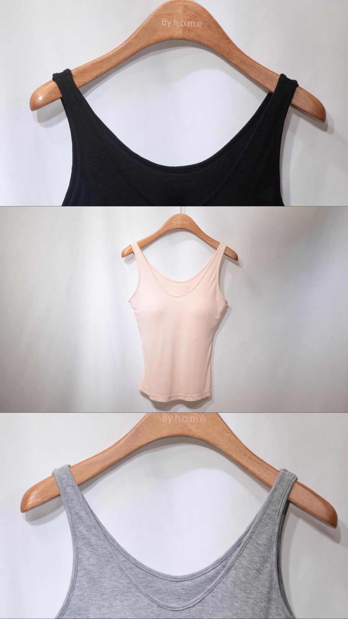 多色夏日配搭之選～ Lyocell Tank Top with Fixed Pad 超大彈性連胸墊背心