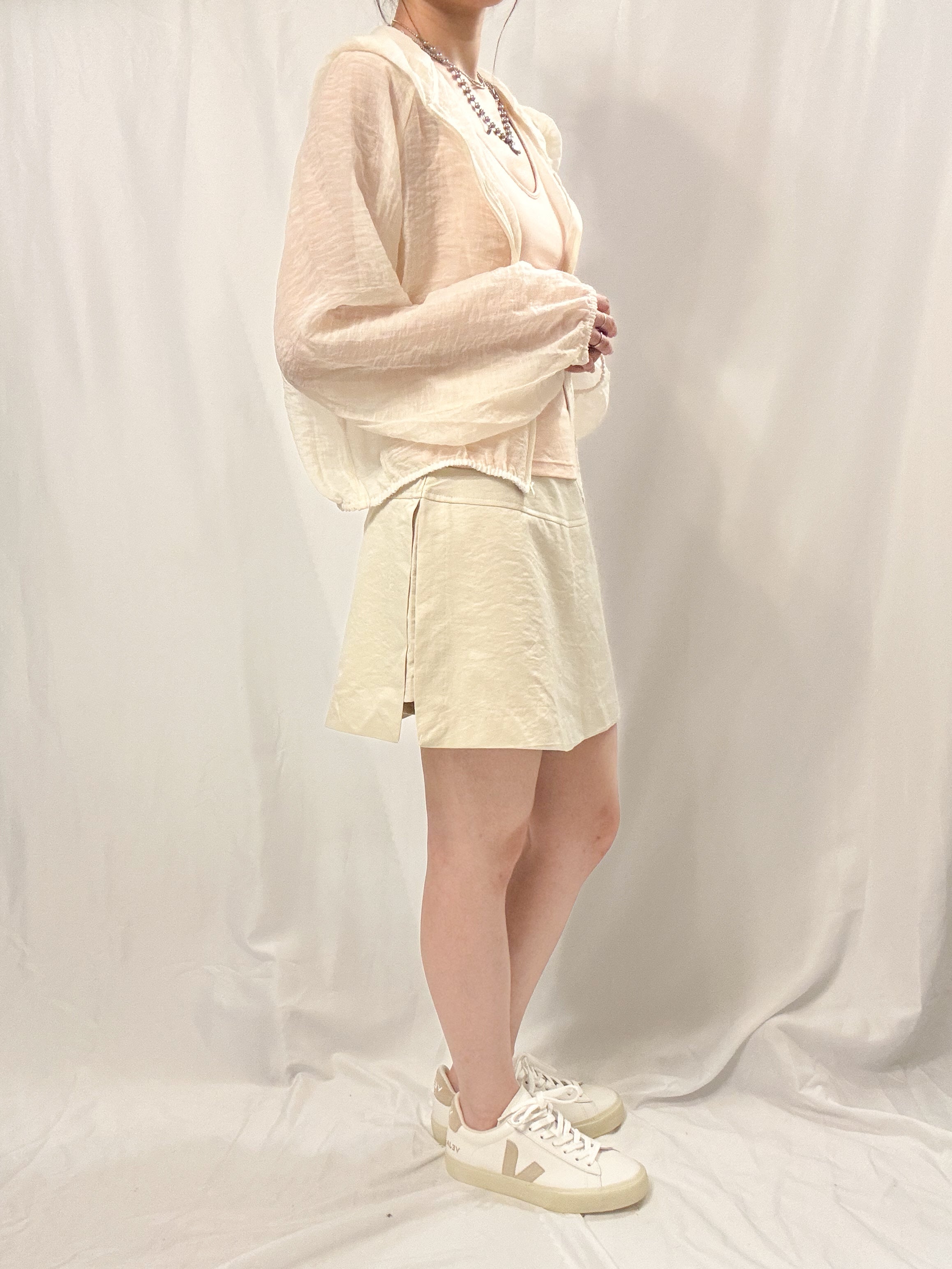 店主自留！冷氣必備 Sheer Structured Hooded Windbreaker 靚色透感hoodie型防曬外大套