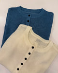 Breeze Slouchy Henley Knit Sweater 復古排扣薄針織衫