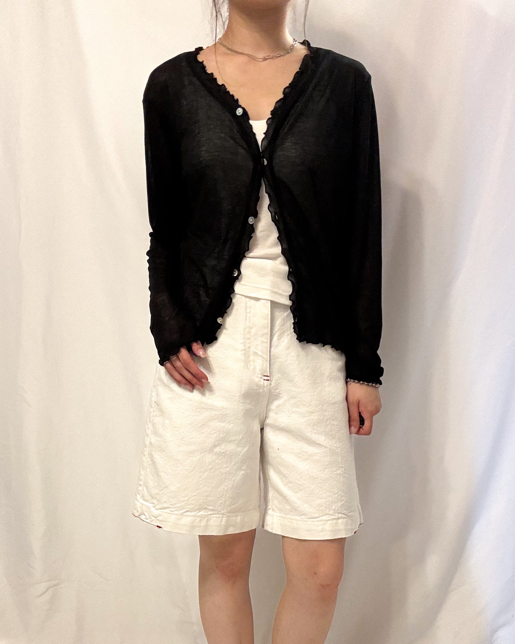 Pristine Contrast-Stitch Denim Shorts 全棉質感滿滿五分牛仔褲