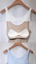 多色夏日配搭之選～ Lyocell Tank Top with Fixed Pad 超大彈性連胸墊背心