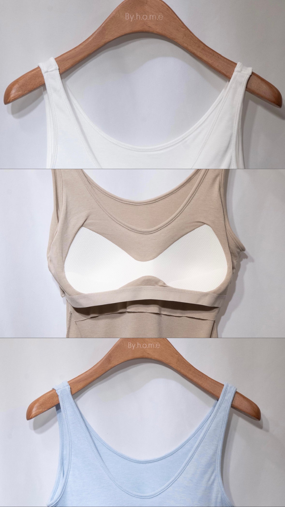 多色夏日配搭之選～ Lyocell Tank Top with Fixed Pad 超大彈性連胸墊背心