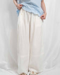 Organic Grain Heavy Linen Drawstring Pants 亞麻長褲