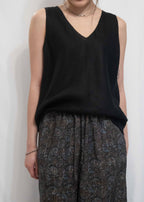 Paisley Print Linen-Tencel Flowy Pants 腰果花亞麻長闊褲