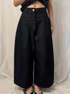 Cropped Twill Wide-Leg Trousers 九分扯布小氣球西褲