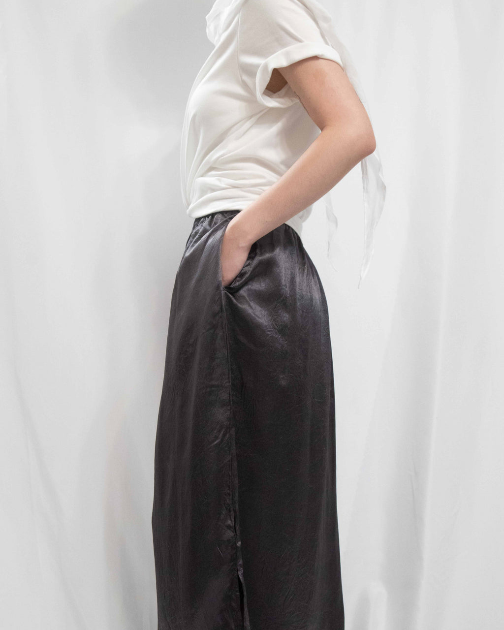 超百搭! Lustrous Acetate Straight Midi Skirt 醋酸直筒裙