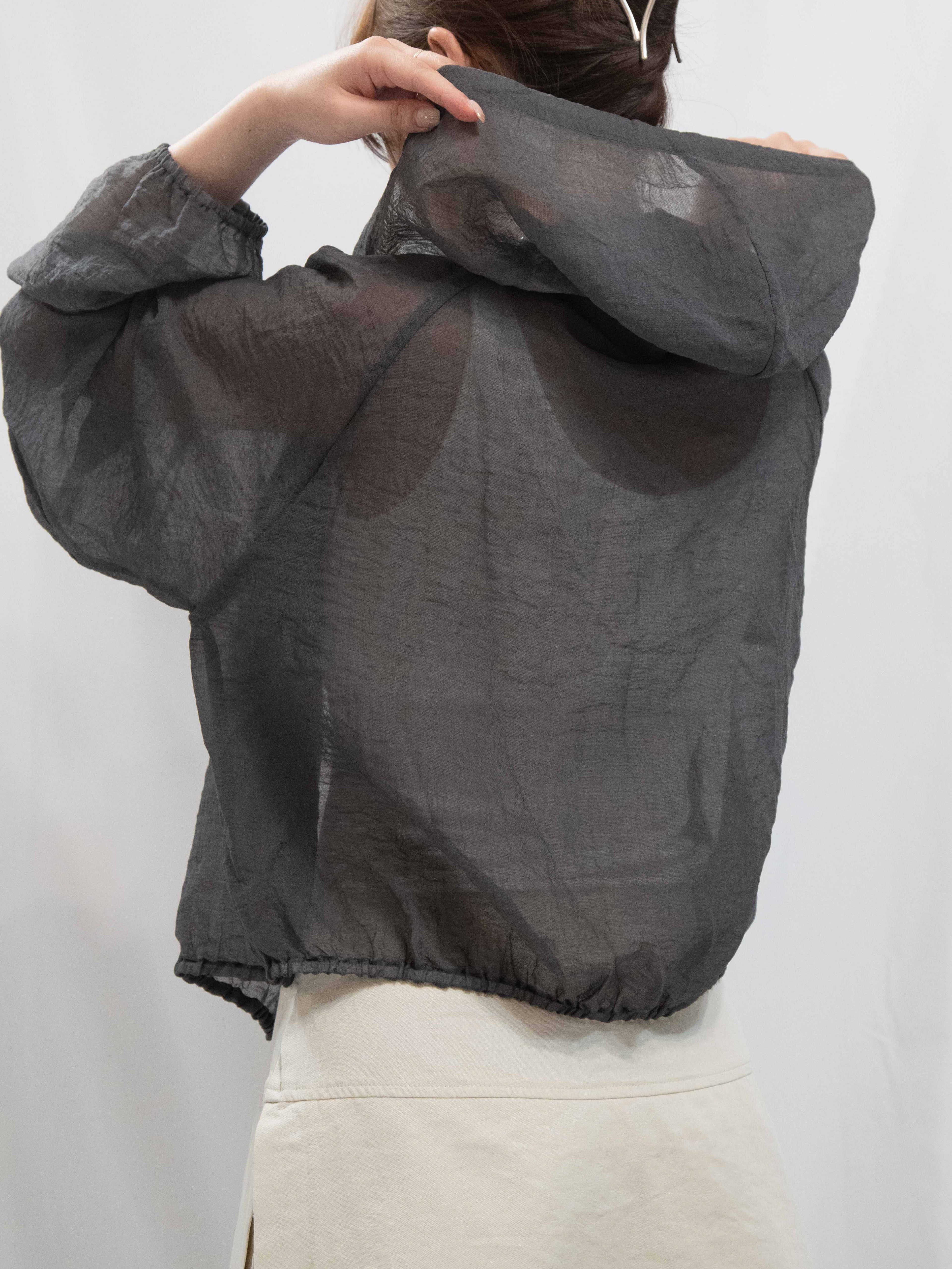 店主自留！冷氣必備 Sheer Structured Hooded Windbreaker 靚色透感hoodie型防曬外大套