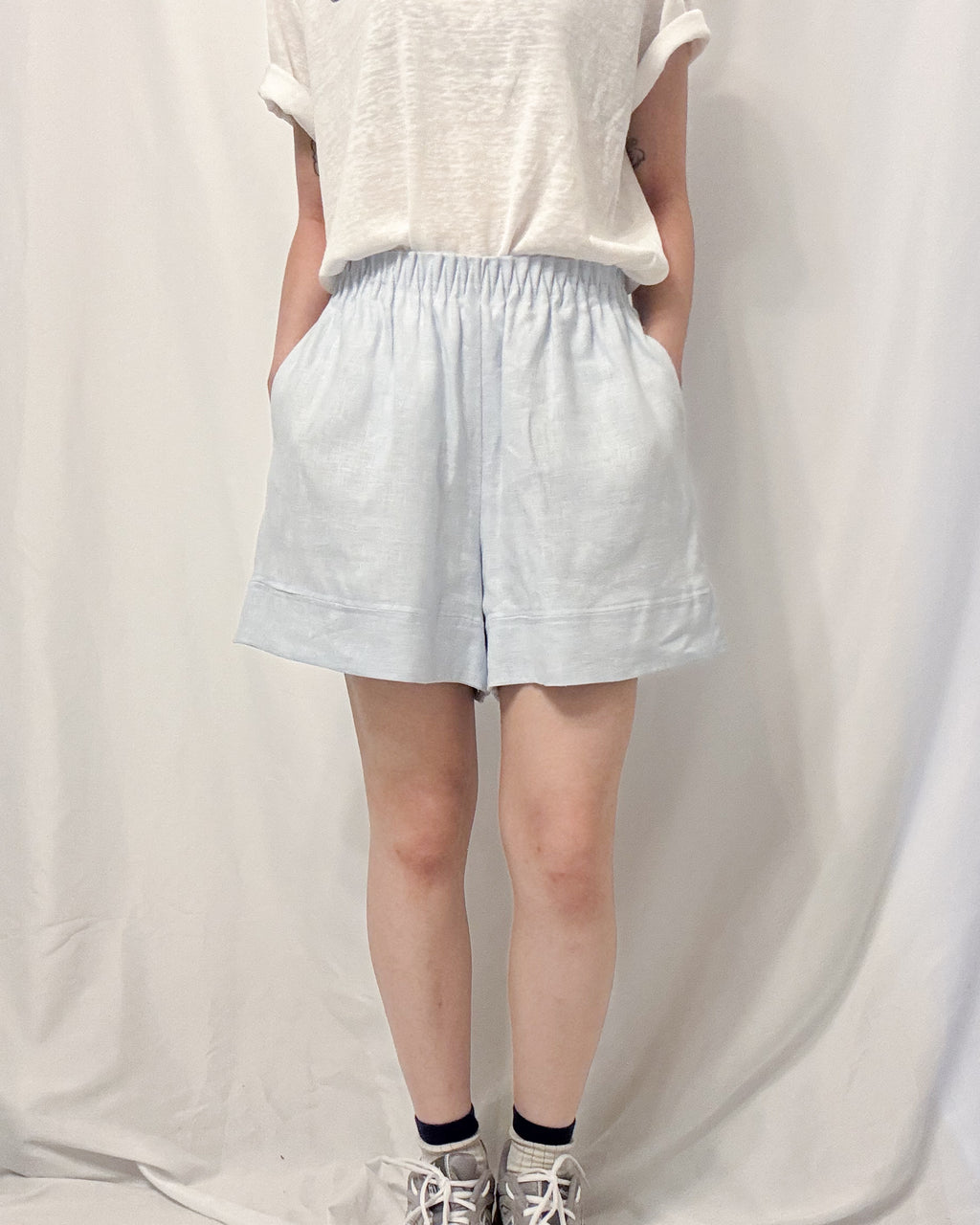 店主自留！靚色！ Linen Relaxed Shorts 褶皺褲頭亞麻短褲