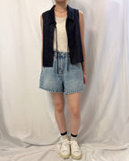Front-Tie Denim Vest 反領牛仔背心馬甲