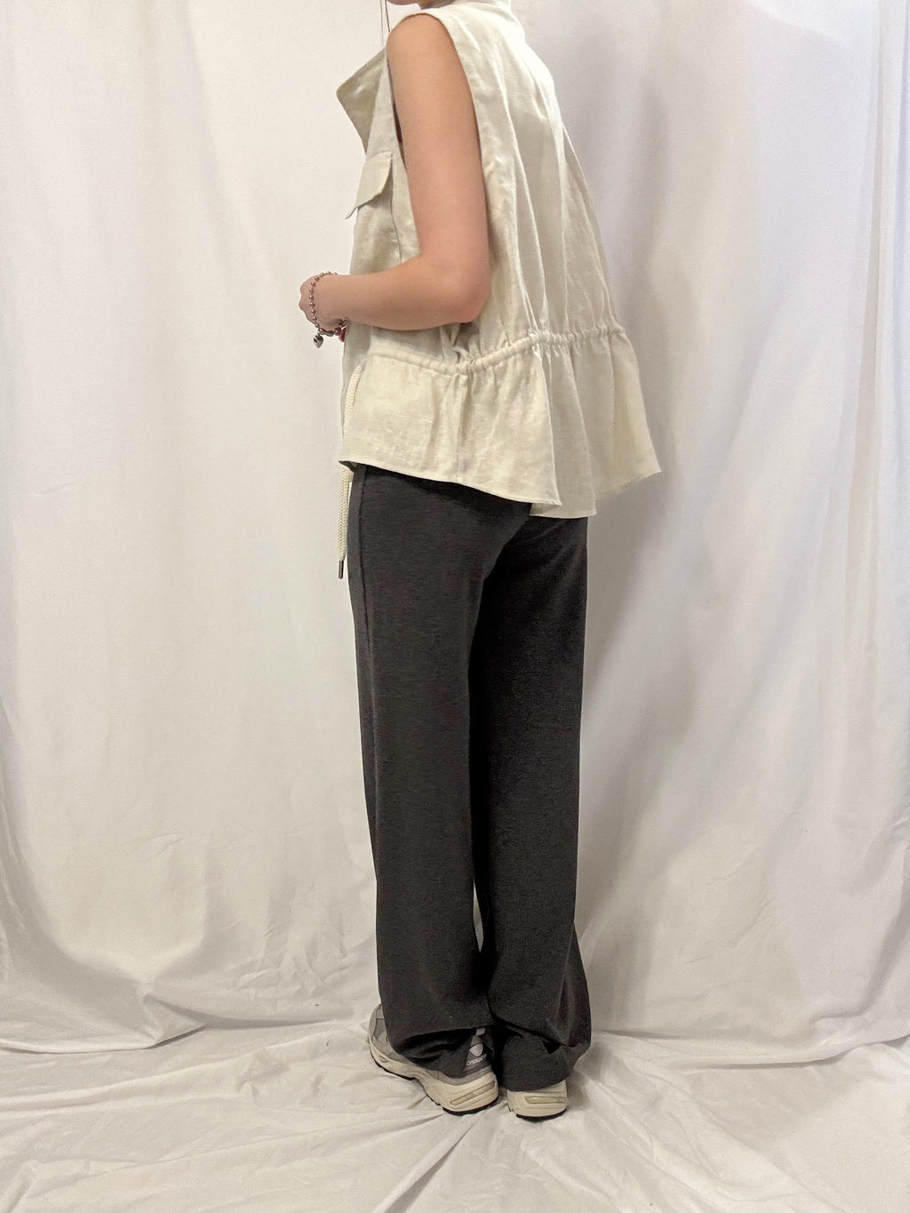 Organic Grain Heavy Linen Vest 亞麻立領工裝背心