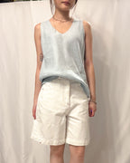 Pristine Contrast-Stitch Denim Shorts 全棉質感滿滿五分牛仔褲