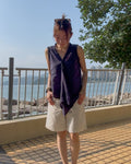 Soft Ruffle Wrap Linen Top 棉麻花邊V領恤衫