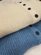Breeze Slouchy Henley Knit Sweater 復古排扣薄針織衫
