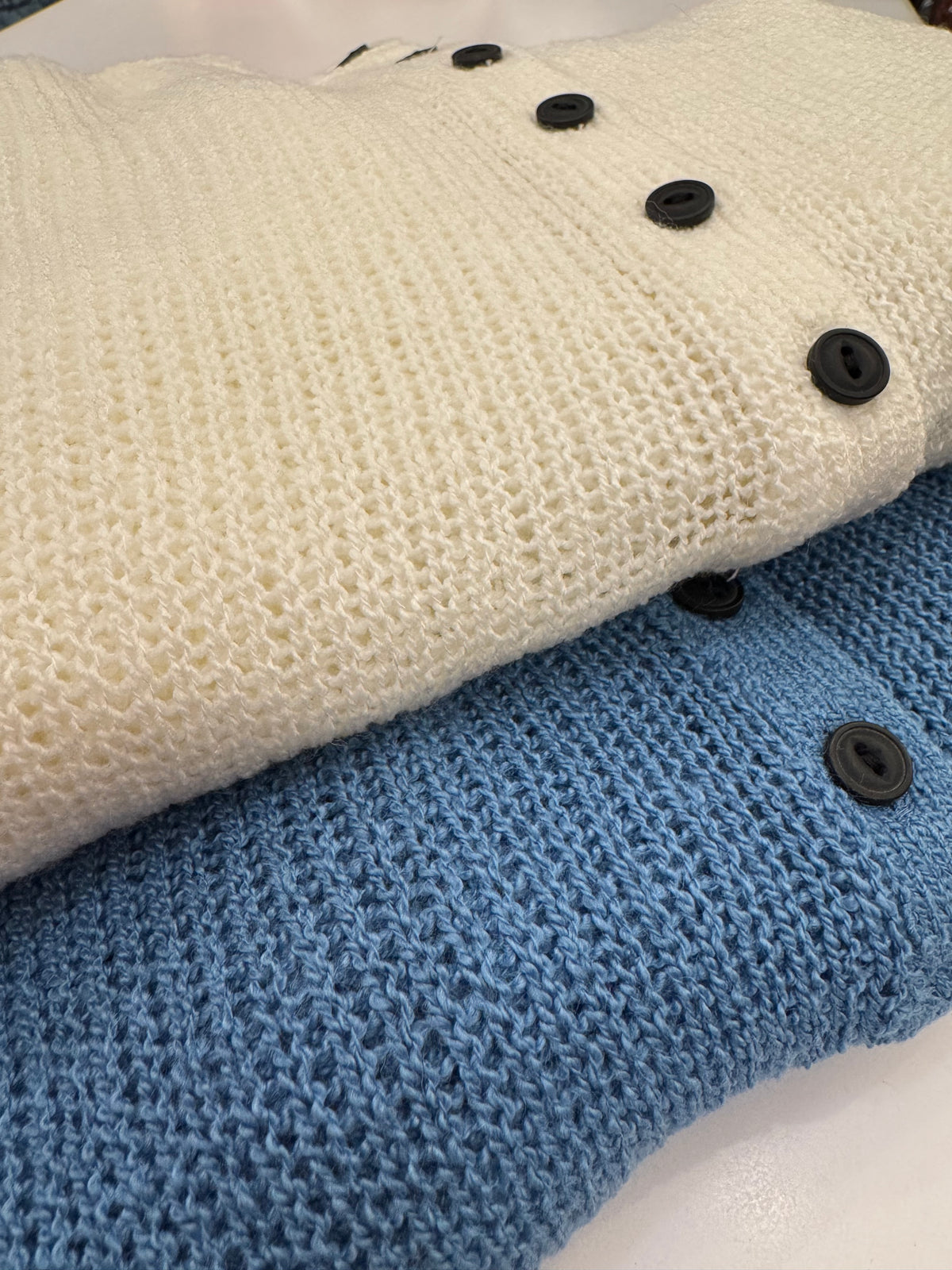 Breeze Slouchy Henley Knit Sweater 復古排扣薄針織衫