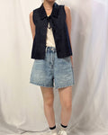 Front-Tie Denim Vest 反領牛仔背心馬甲