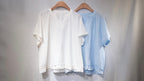 Ripple Hem V-Neck Blouse 荷葉邊下擺輕薄棉質短䄂上衣