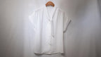 V-Neck Front-Tie Blouse V領棉質恤衫