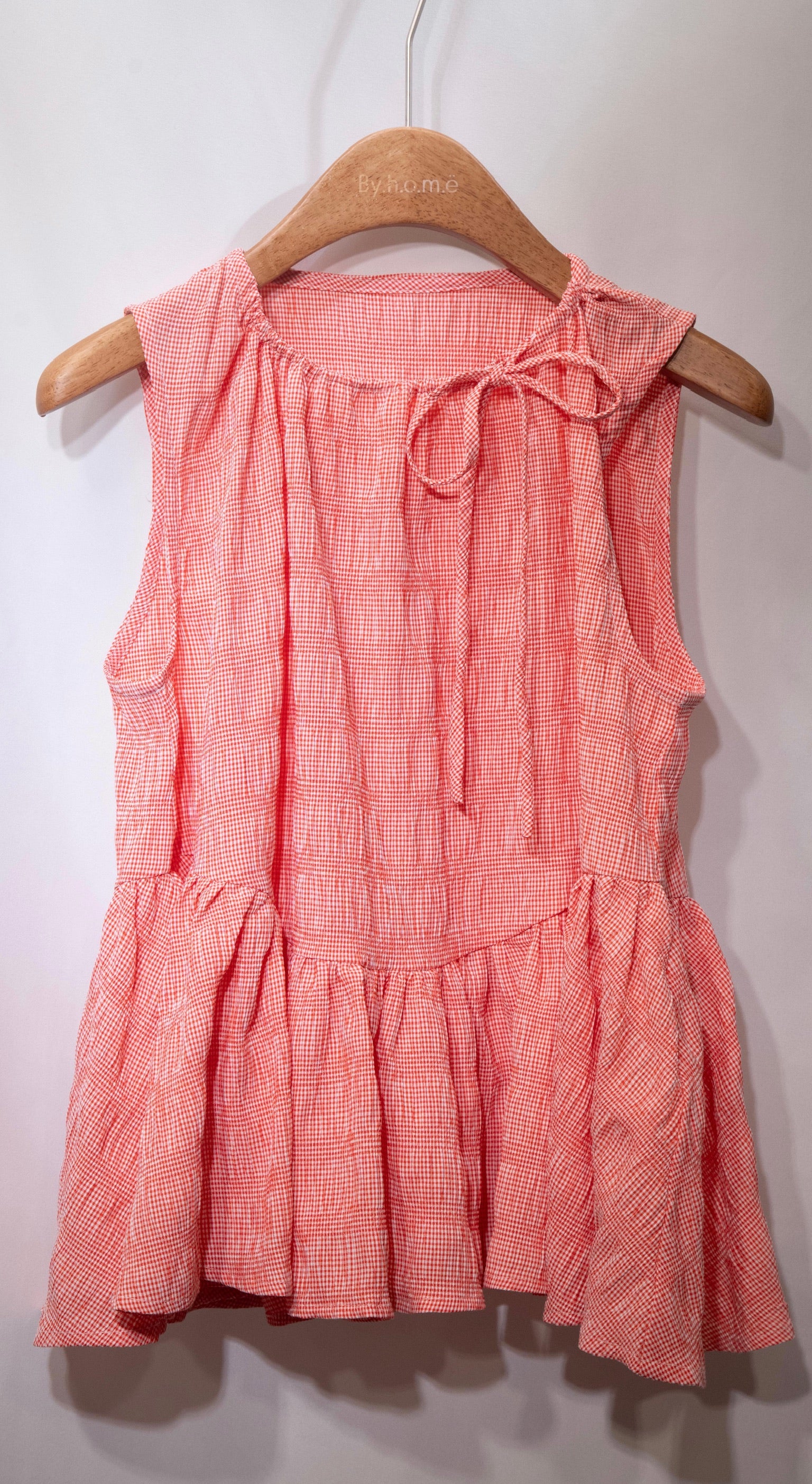 Ironing Free! Peplum Blouse 格仔皺皺布背心