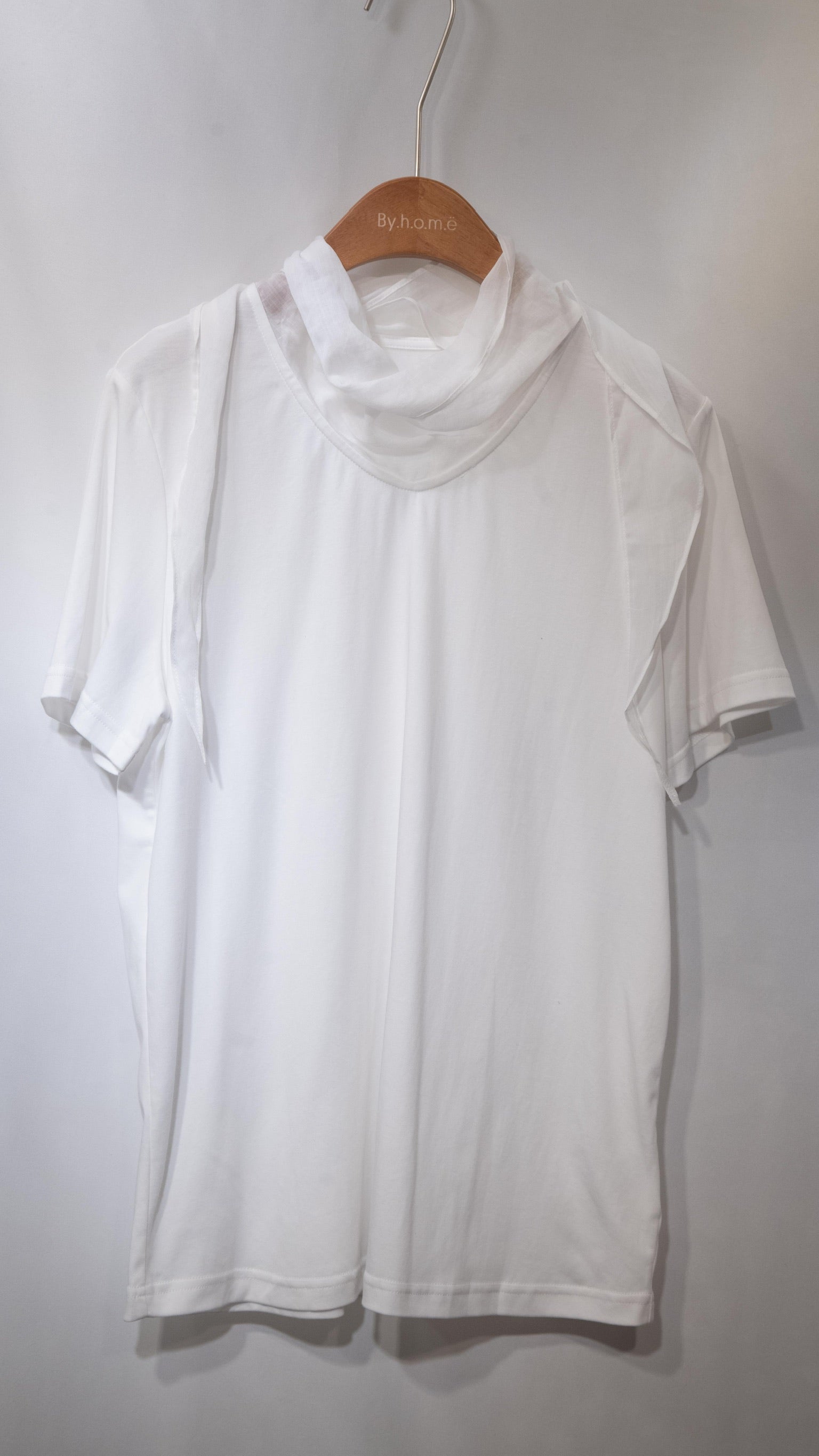 Pima Cotton Draped Scarf-Neck Tee 棉紗匙羹領天絲棉Tee