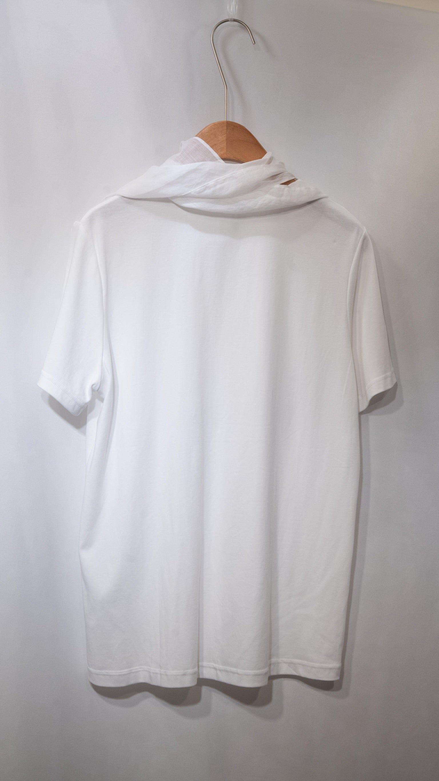 Pima Cotton Draped Scarf-Neck Tee 棉紗匙羹領天絲棉Tee