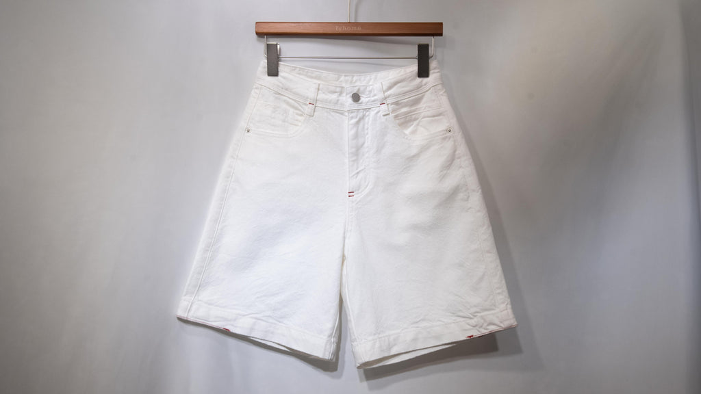 Pristine Contrast-Stitch Denim Shorts 全棉質感滿滿五分牛仔褲