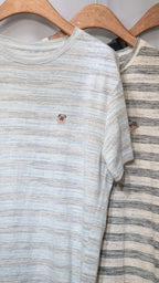 Petit Motif Striped Cotton Tee 棉麻間條狗狗tee