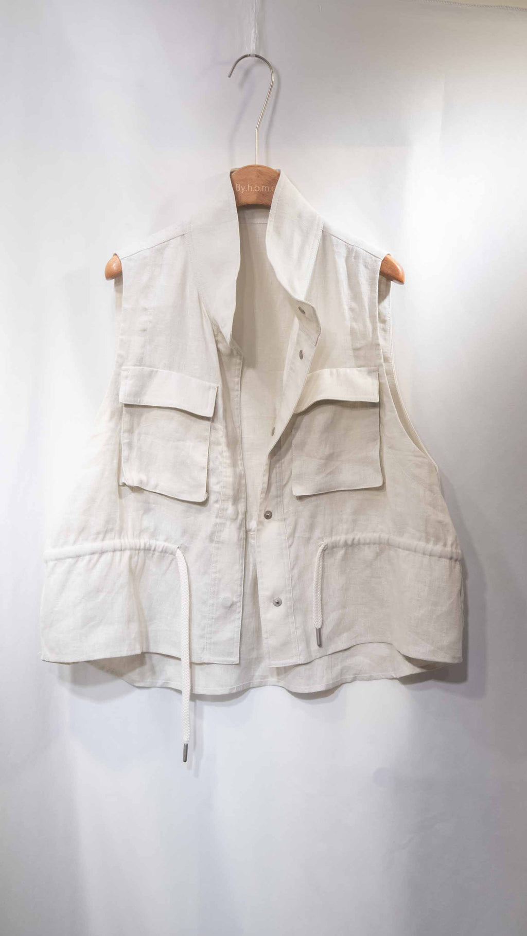 Organic Grain Heavy Linen Vest 亞麻立領工裝背心