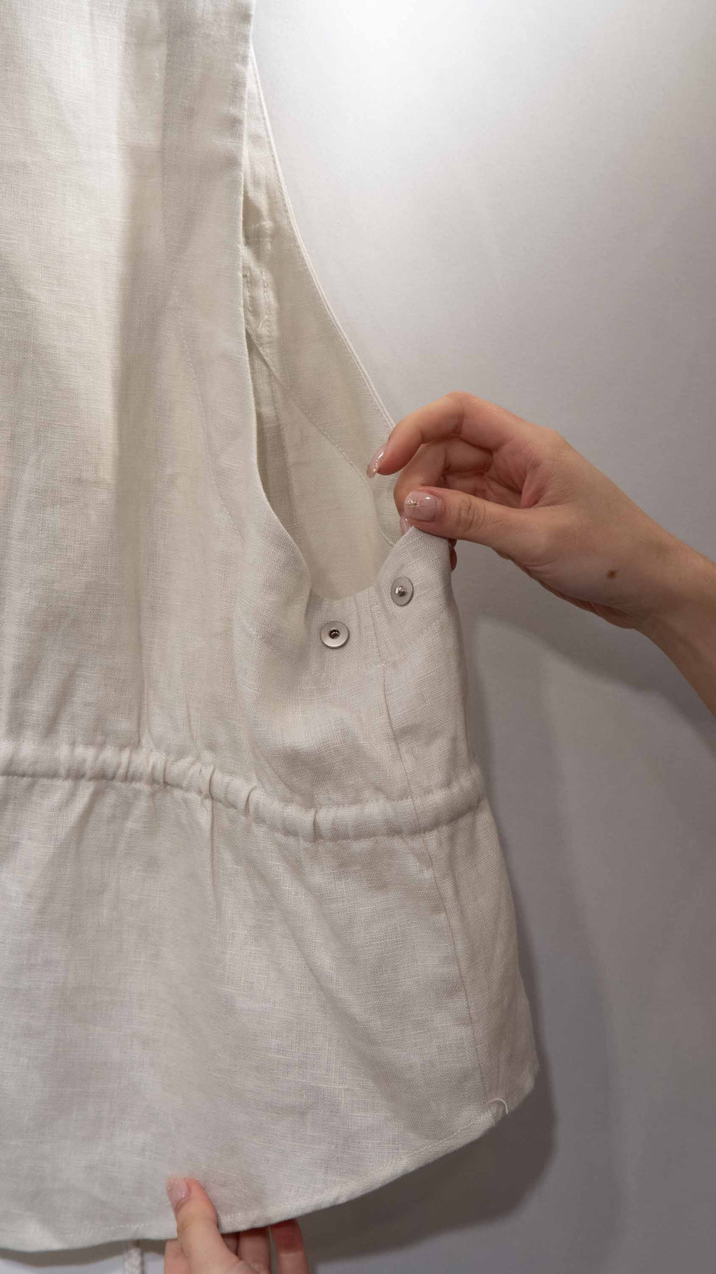 Organic Grain Heavy Linen Vest 亞麻立領工裝背心