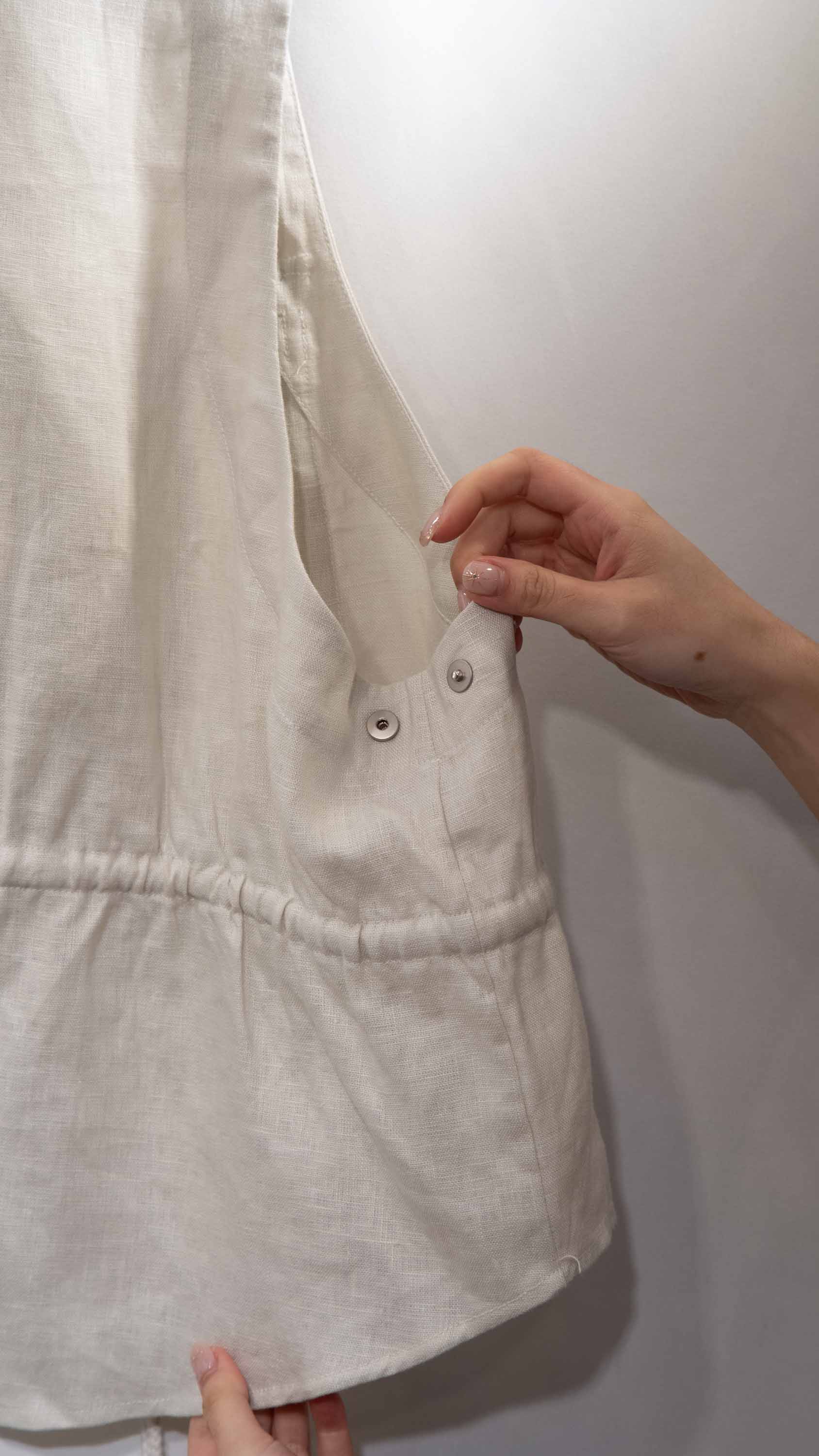 Organic Grain Heavy Linen Vest 亞麻立領工裝背心