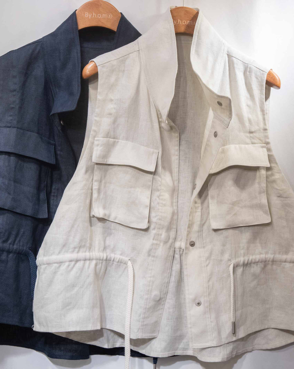 Organic Grain Heavy Linen Vest 亞麻立領工裝背心