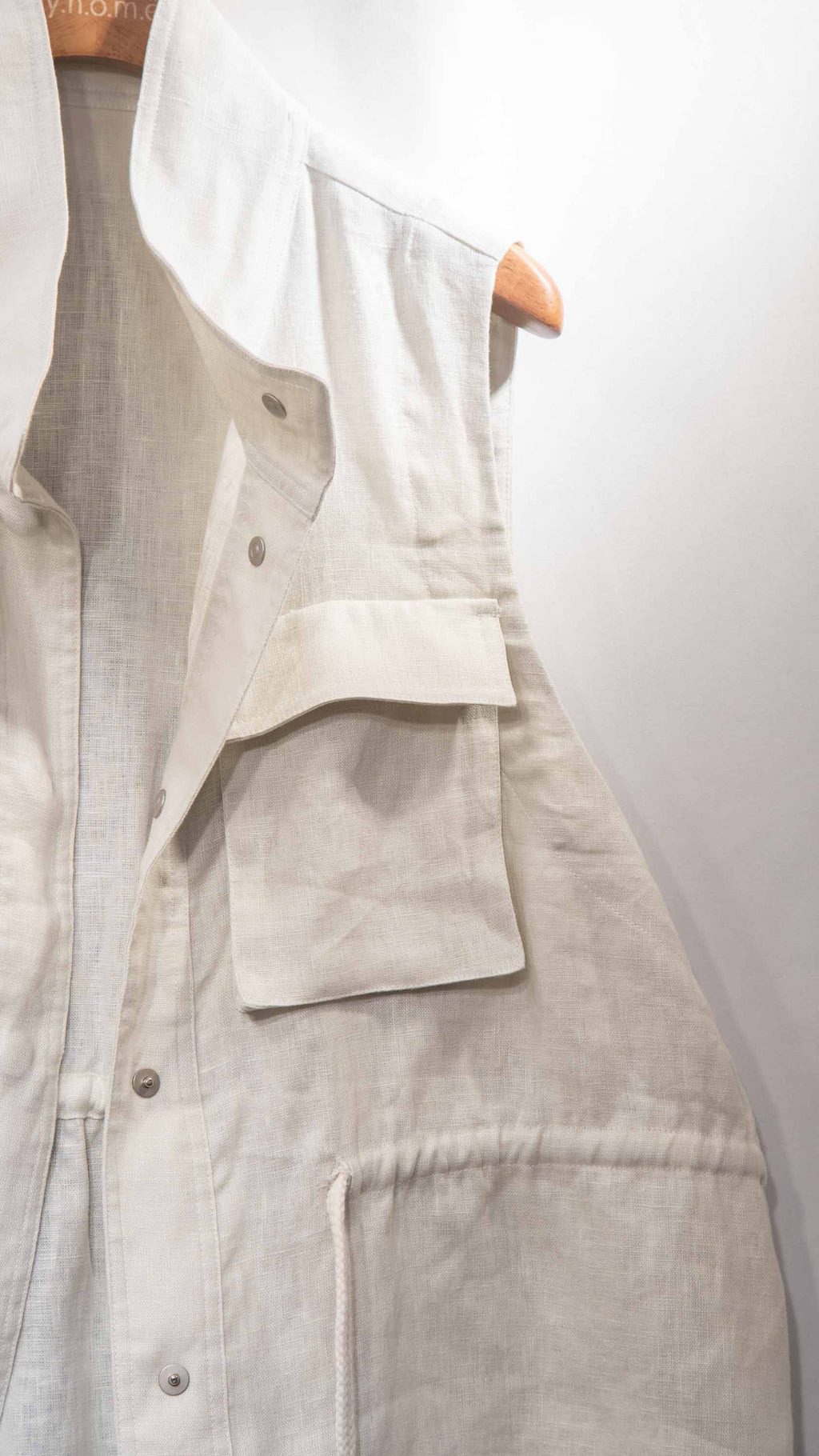 Organic Grain Heavy Linen Vest 亞麻立領工裝背心