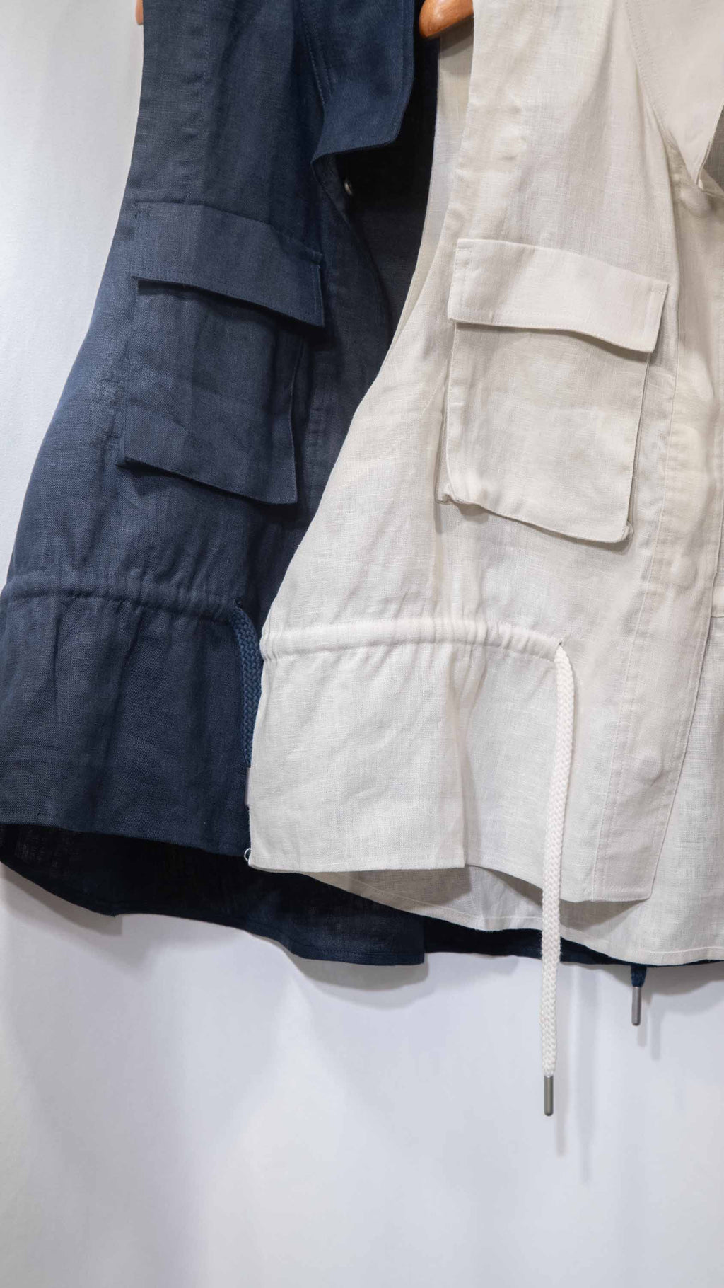 Organic Grain Heavy Linen Vest 亞麻立領工裝背心