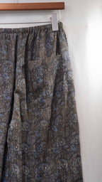 Paisley Print Linen-Tencel Flowy Pants 腰果花亞麻長闊褲