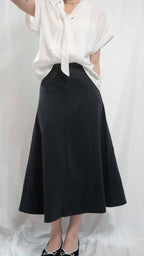 Easy-Waist Flared A-line Jersey Midi 超百搭彈性棉裙