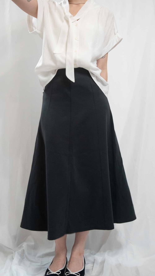 Easy-Waist Flared A-line Jersey Midi 超百搭彈性棉裙