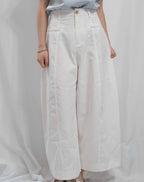 Cropped Twill Wide-Leg Trousers 九分扯布小氣球西褲