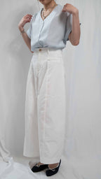 Cropped Twill Wide-Leg Trousers 九分扯布小氣球西褲