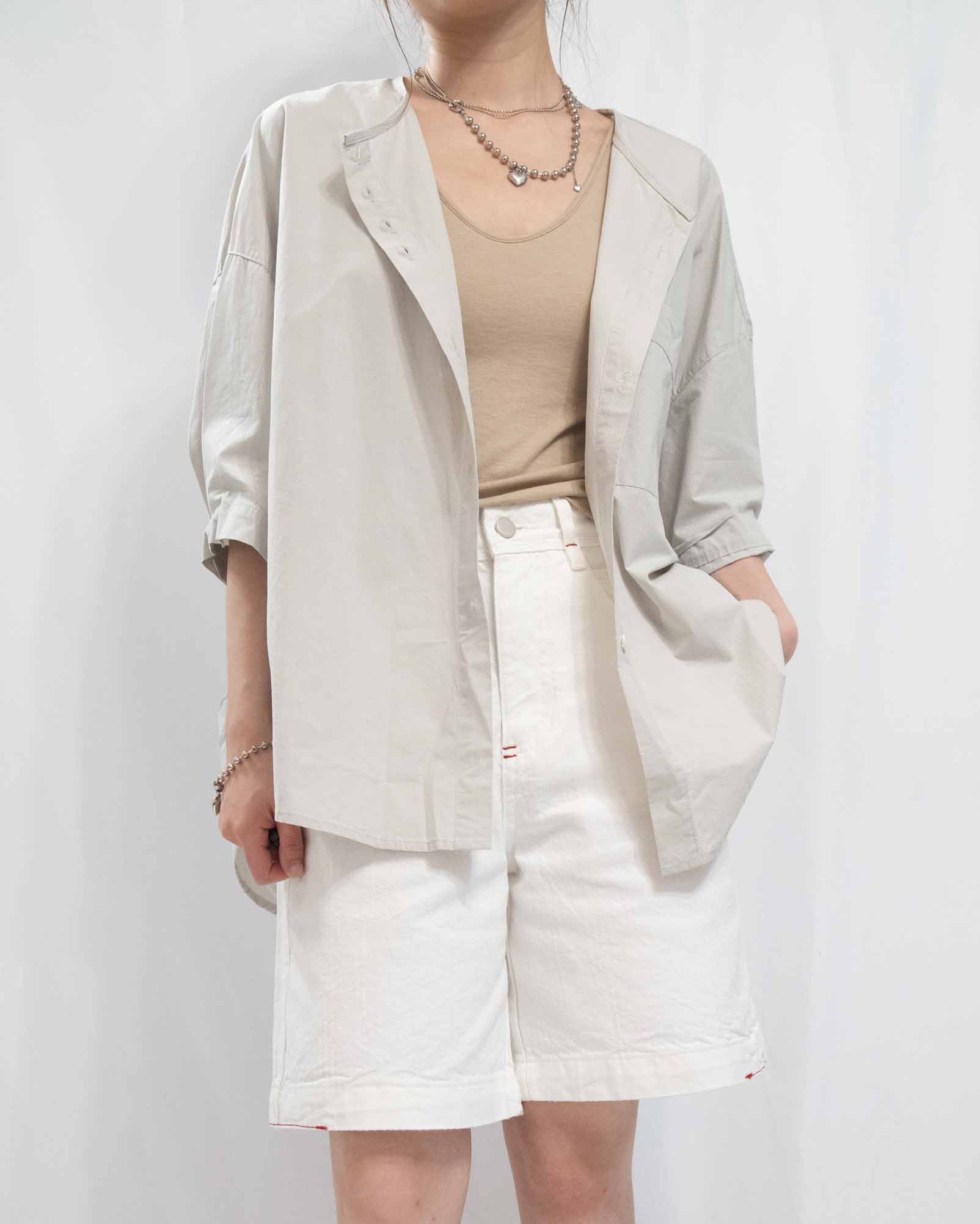 Voluminous Shirt 輕薄棉質圓領恤衫