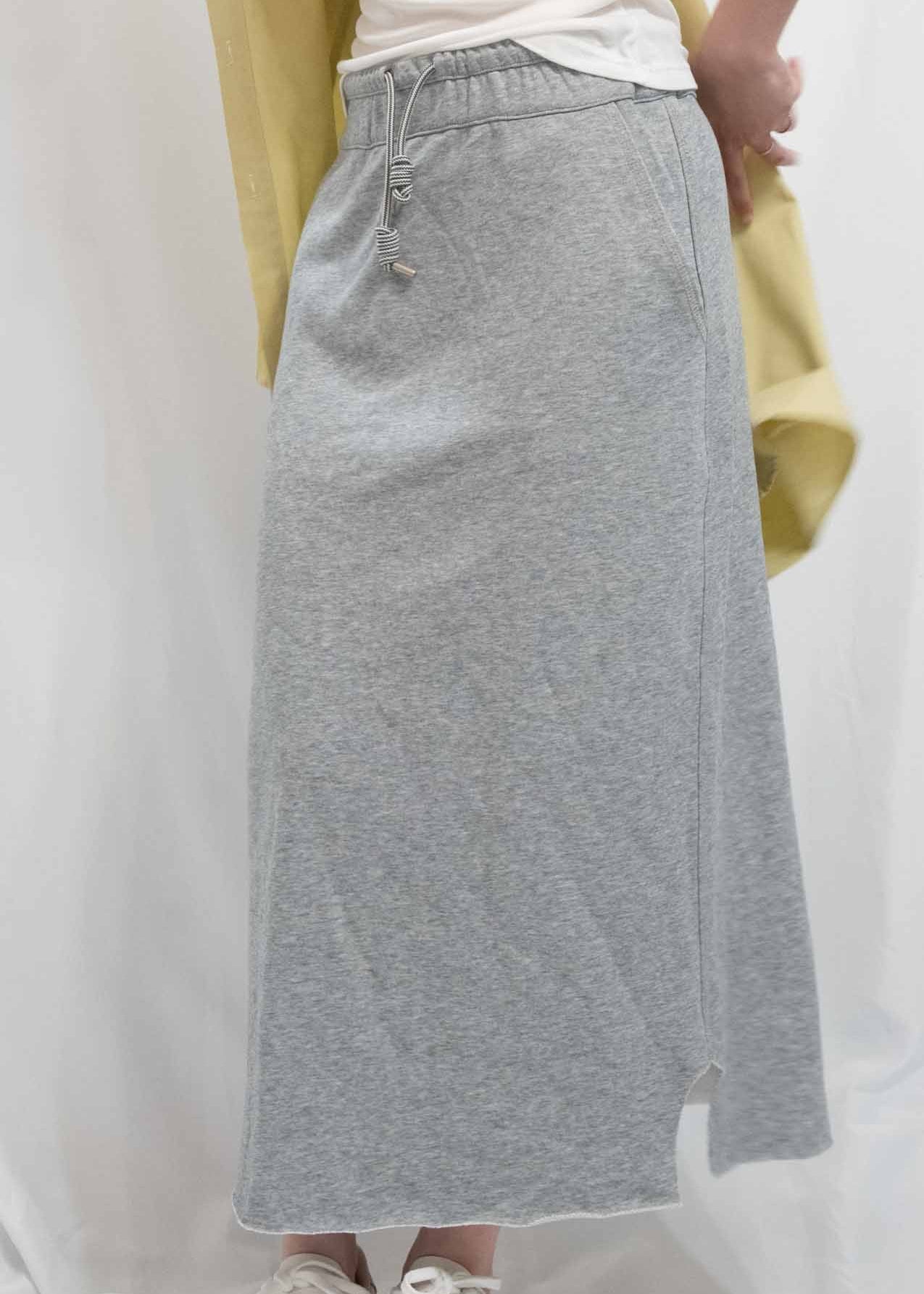 Piqué Sweat-Jersey Slit Skirt 珠地捲邊衛衣裙
