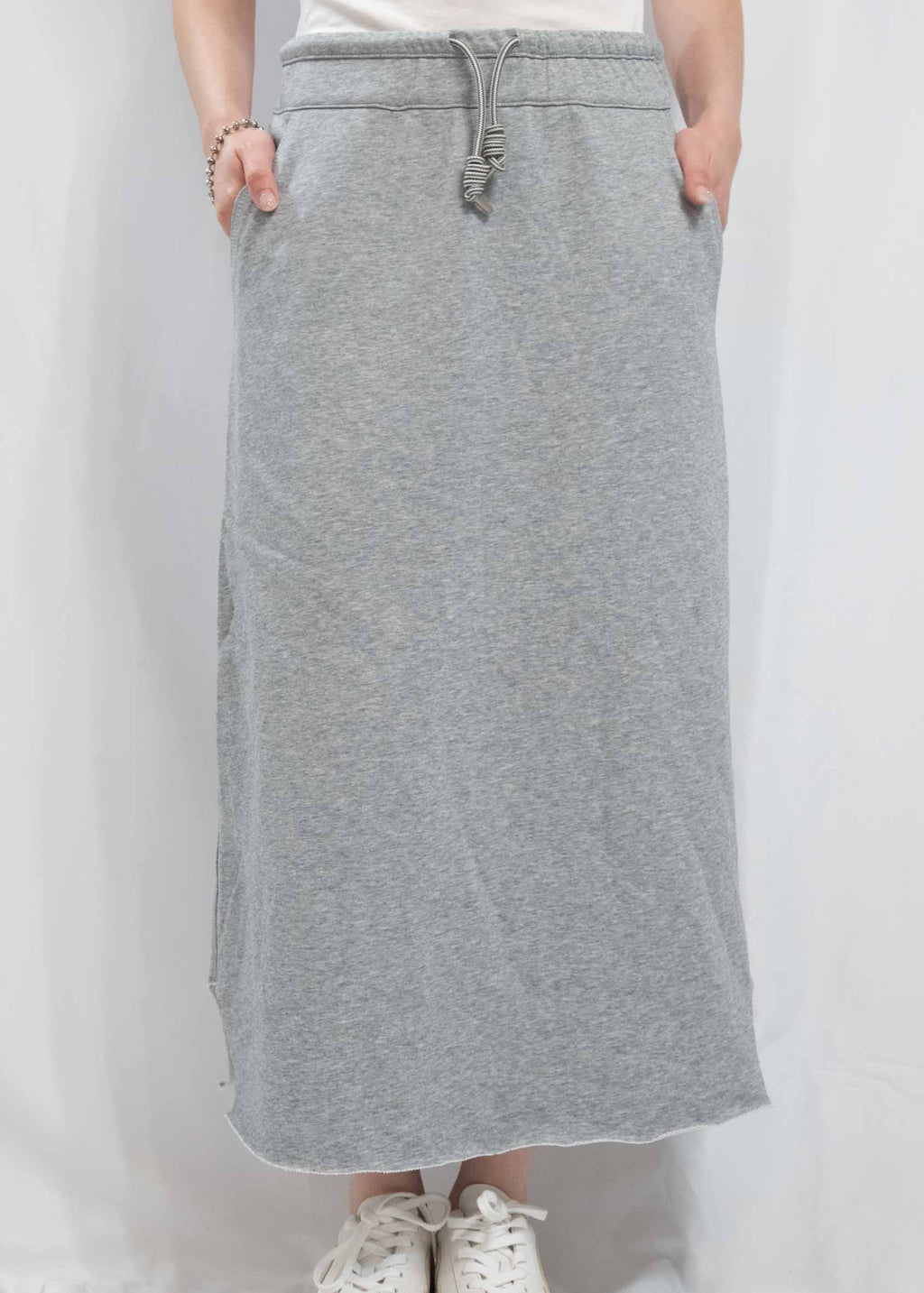 Piqué Sweat-Jersey Slit Skirt 珠地捲邊衛衣裙