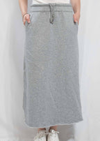 Piqué Sweat-Jersey Slit Skirt 珠地捲邊衛衣裙