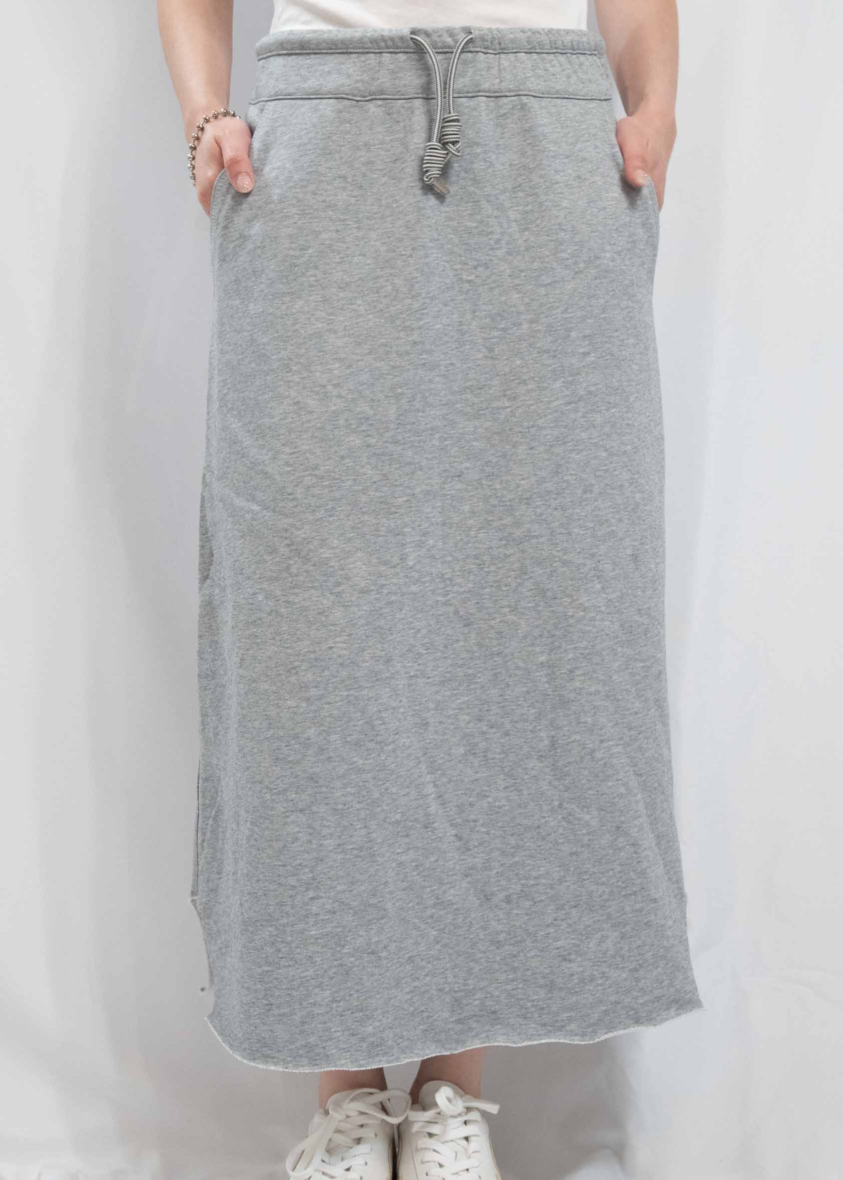 Piqué Sweat-Jersey Slit Skirt 珠地捲邊衛衣裙
