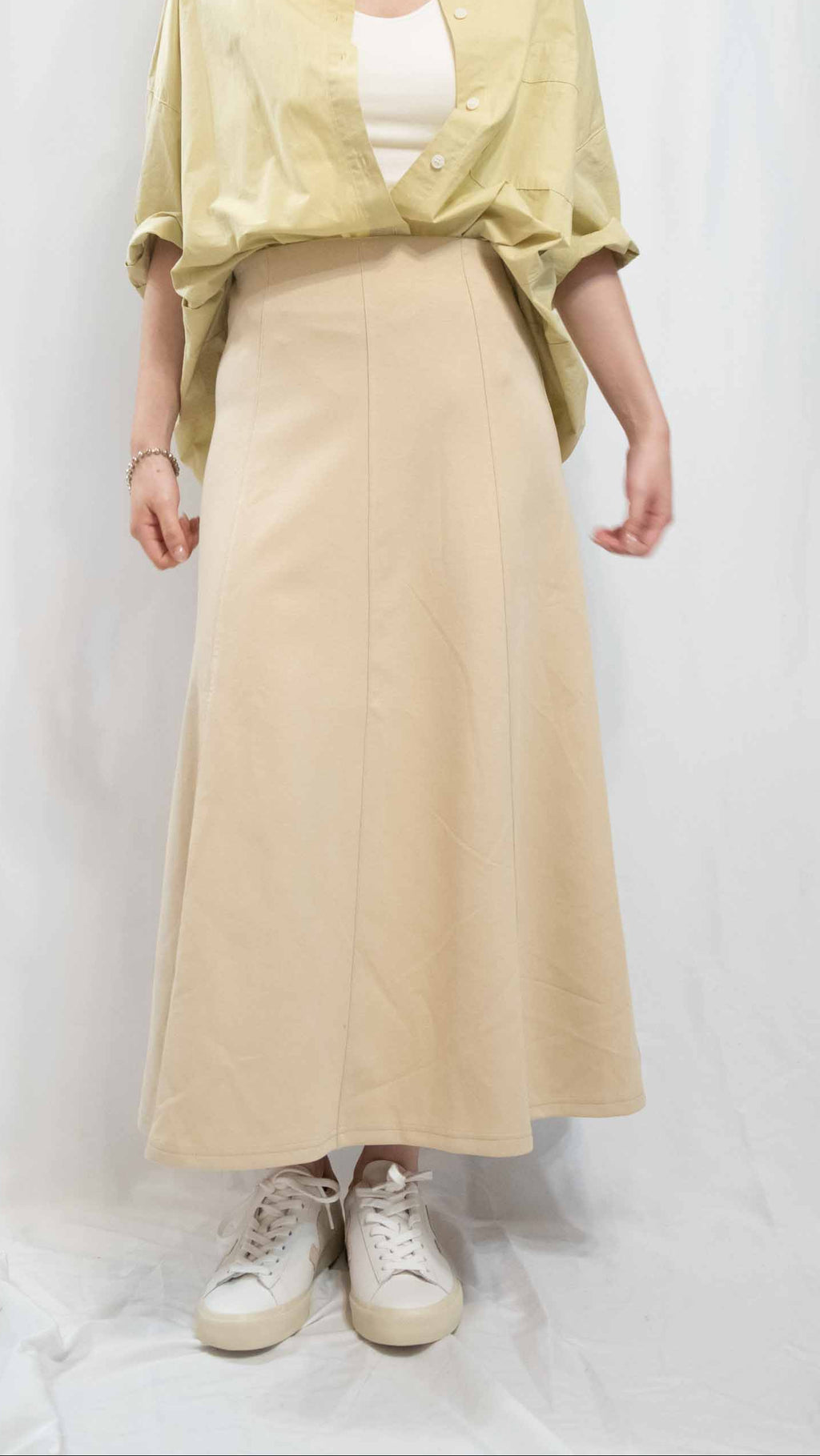 Easy-Waist Flared A-line Jersey Midi 超百搭彈性棉裙