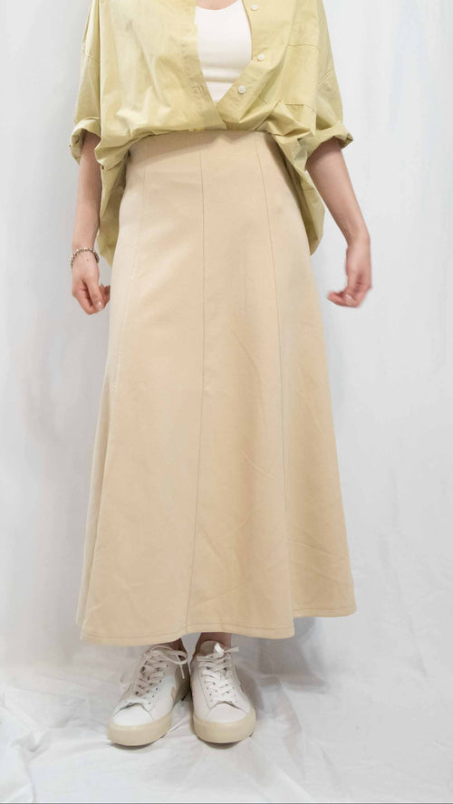Easy-Waist Flared A-line Jersey Midi 超百搭彈性棉裙