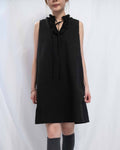 Ruffle-Collar Pocket Shift Dress 花邊V領中長連身裙