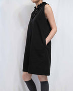 Ruffle-Collar Pocket Shift Dress 花邊V領中長連身裙