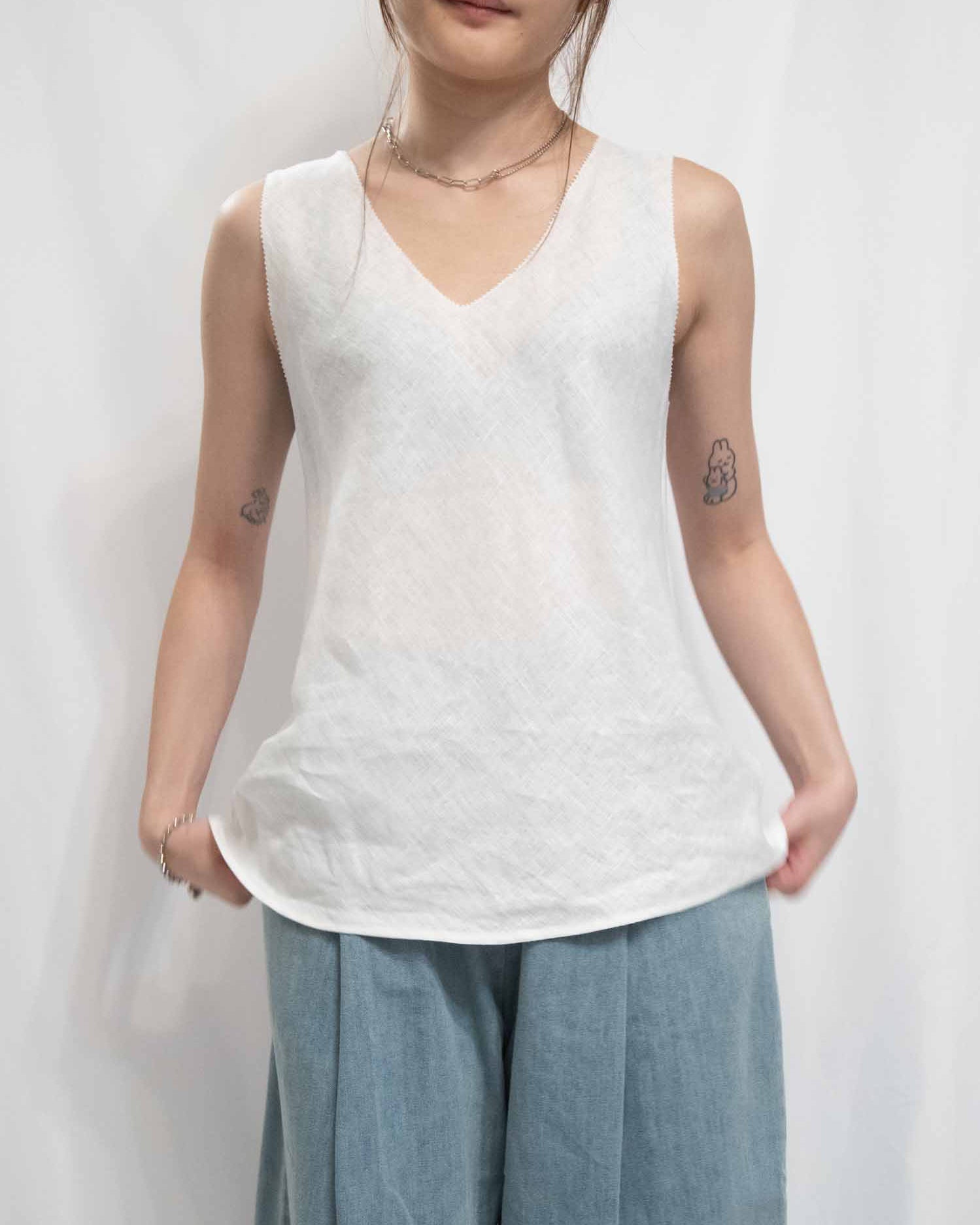 2-Way Heavy-Luxe Linen Vest 前後兩著亞麻背心