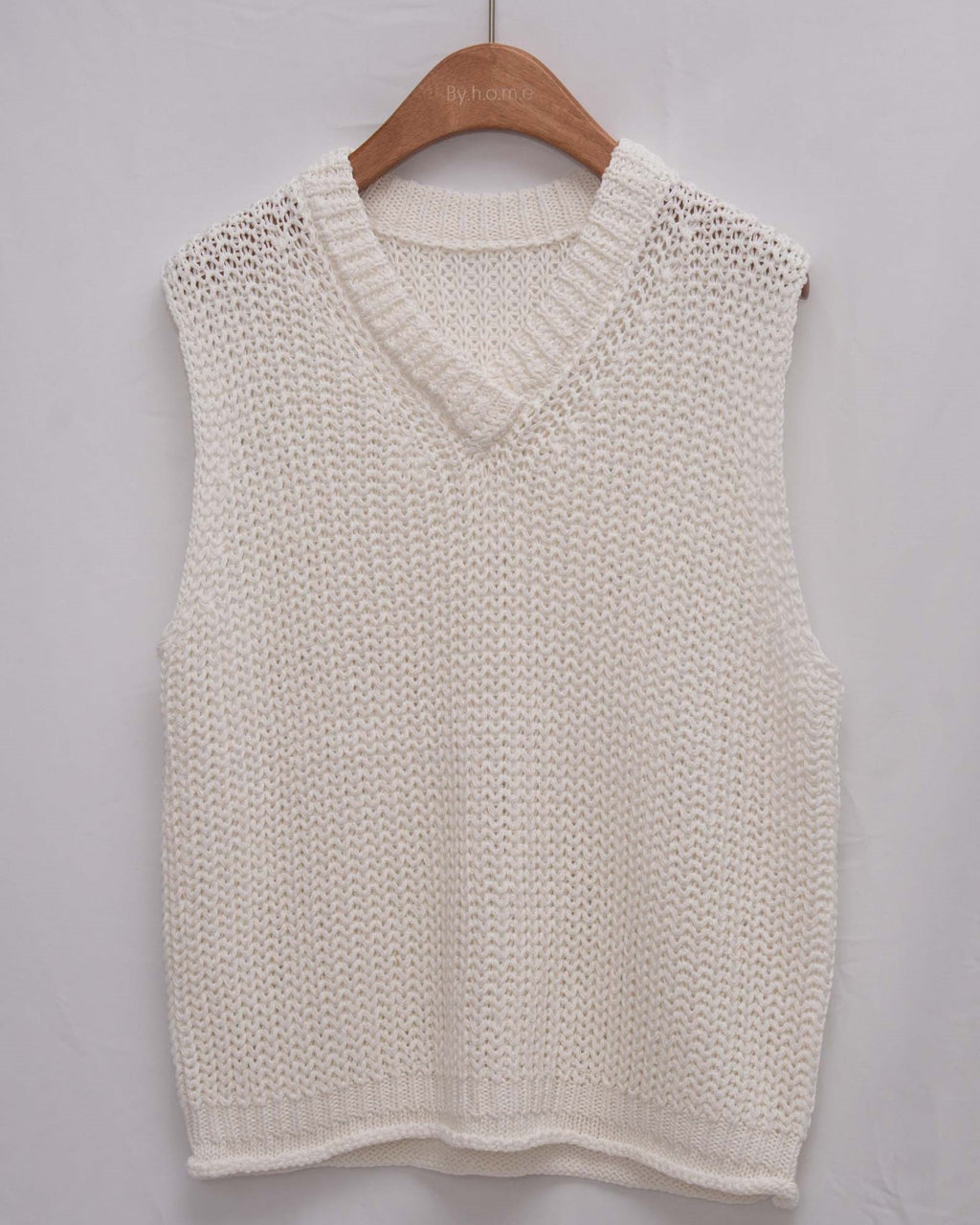 Washi-Yarn Coarse-Knit V-Neck Vest 和紙紗針織背心